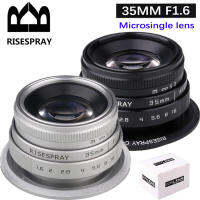 RISESPRAY 35มิลลิเมตร F1.6 III คู่มือโฟกัส MF นายกรัฐมนตรีเลนส์ APS-C สำหรับ EOS-M N1ฟูจิ FX NEX Micro 43เงินสีดำรูรับแสงขนาดใหญ่