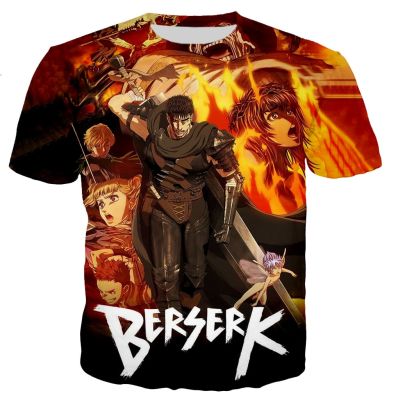 2023 ใหม่ภาพยนตร์ Berserk T เสื้อผู้ชาย/ผู้หญิงใหม่แฟชั่น Cool 3D Berserk พิมพ์เสื้อยืดสบายๆสไตล์ Streetwear Tops dropshipping