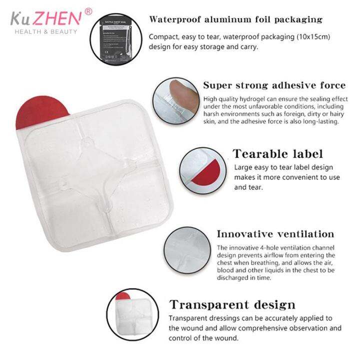 Occlusive Chest Seal Medical Vented Adhesive Dressing For Open Chest
