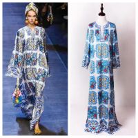 COD DSFGRDGHHHHH Bohemian Maxi Dress Kaftan European and American Blue and White Porcelain Evening Dress Printed Plus Size Beach Dress