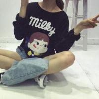 เสื้อแฟชั่น คอกลม แขนยาว ลาย Milky 52128