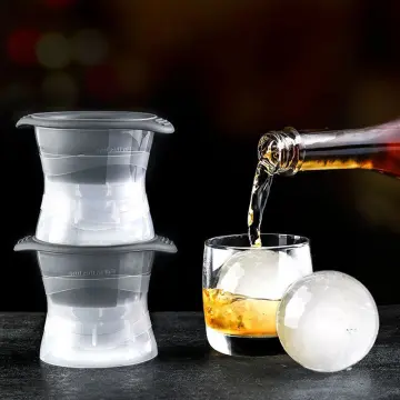 4 Pack Ice Ball Maker,Light Bulbs Ice Molds,Silicone Ice Cube Tray 2.5  Inches Sphere Ice Maker Mold for Whiskey and Cocktails,Coffee 