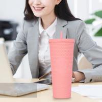 Diamond Radiant Goddess Cup Summer Cold Water Cup Tumbler With Straw Double Layer ABS Material Durian Coffee Mug Wholesale