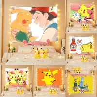 Pokemon Party Wall Tapestry Kid Anime Pikachu Wall Hanging Decoration Charmander Snorlax Tapestry Photograph Background Backdrop