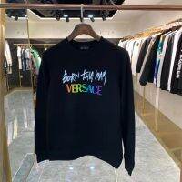 Versace เสื้อสเวตเชิ้ตแฟชั่นของผู้ชายสีใหม่เอี่ยม,พิมพ์ลายโมโนแกรมแฟชั่นลำลอง