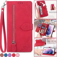 Zipper Wallet Cover For Samsung Galaxy S23 S22 Ultra S21 FE S20 Plus Note 20 A14 A24 A34 A54 A13 A33 A53 Magnetic Leather Cases