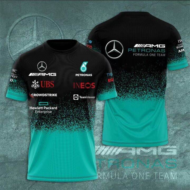 2023แฟชั่น-f1แข่ง3d-เสื้อยืดฤดูร้อนแขนสั้น-benz-amg-ronas-ลำลองสำหรับบุรุษฮอนด้ายามาฮ่าเสื้อยืดท็อปส์