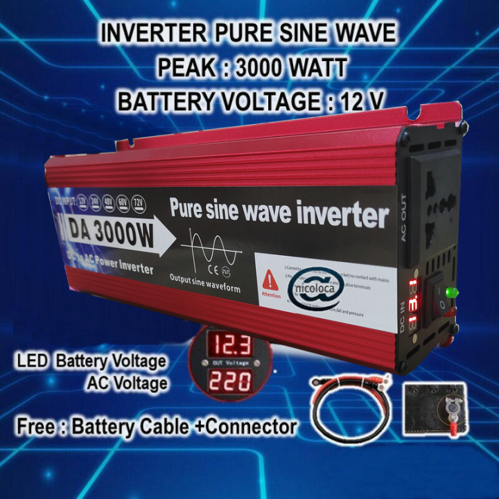 แปลงไฟ-12v-เป็น-220v-อินเวอร์เตอร์-เพียวซายเวฟ-อินวอเตอร์-3000w-หม้อแปลงไฟ-ตัวแปลงไฟฟ้า-inverter-pure-sinewave-แท้-3500-วัตต์อินเวอร์เตอร์ไฟฟ้า-แปลงไฟร