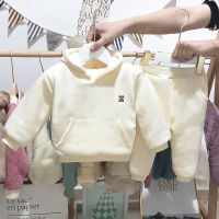 Fashion Newborn  Baby Girl Boy Clothes Set Hoodie and Pant 2pcs Warm Fleece Lining bebe Hooded Suit Winter Clothing set 0-3Y