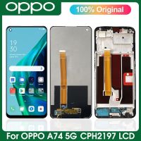 [2023ร้อน] 6.5 "ของแท้อะไหล่จอแสดงผล LCD สำหรับ Oppo A74 5G + ดิจิไทเซอร์หน้าจอสัมผัสสำหรับจอแสดงผล CPH2197 CPH2263 5G ของ OppoA74พร้อมกรอบ