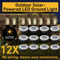 12Pcs Solar Power Buried Stair Light Under Ground Lamp Outdoor Pathway Garden Decorations Floor Lawn Lamp Waterproof Footlight