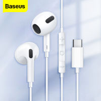 Baseus Wired Earphone Type C In Ear Earbuds HeadPhone With Microphone Audio Headset For Xiaomi Mi POCO X3 Pro Samsung S21