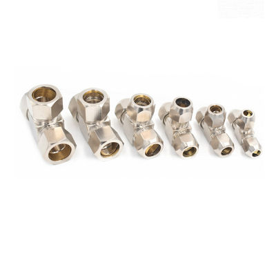 【CW】Pneumatic fittings ss T Type 4 6 8 10 12 14 16mm OD Tube Compression Ferrule Tube Compression Fitting Connector