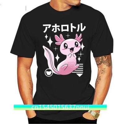 Mens Kawaii Axolotl T Shirt Customize Cotton Crew Neck Pattern Interesting Humor Natural Shirt