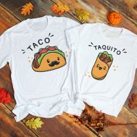 เสื้อแฟชั่นผญ sexy - Taco Taquito คู่จับคู่เสื้อยืดแขนสั้น O-Neck ฤดูร้อนตลกกราฟิกท็อปส์ซู Tee camiS-5XL