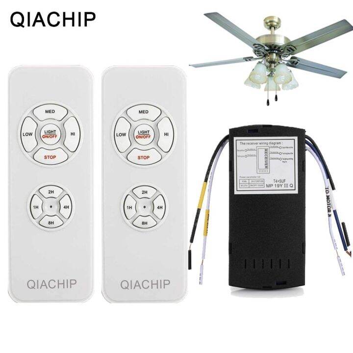 QIACHIP Universal Ceiling Fan Lamp Remote Control Kit 110240V Timing