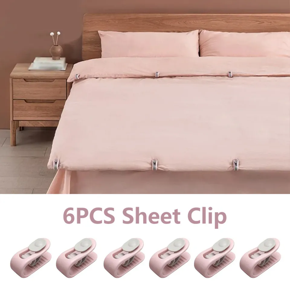 6pcs Duvet Cover Clips No Pins Comforter Fasteners Keep Corner in Place Quilt Fixer -move Duvet Cover Clips Bedding Accessories, Size: 11, Gray