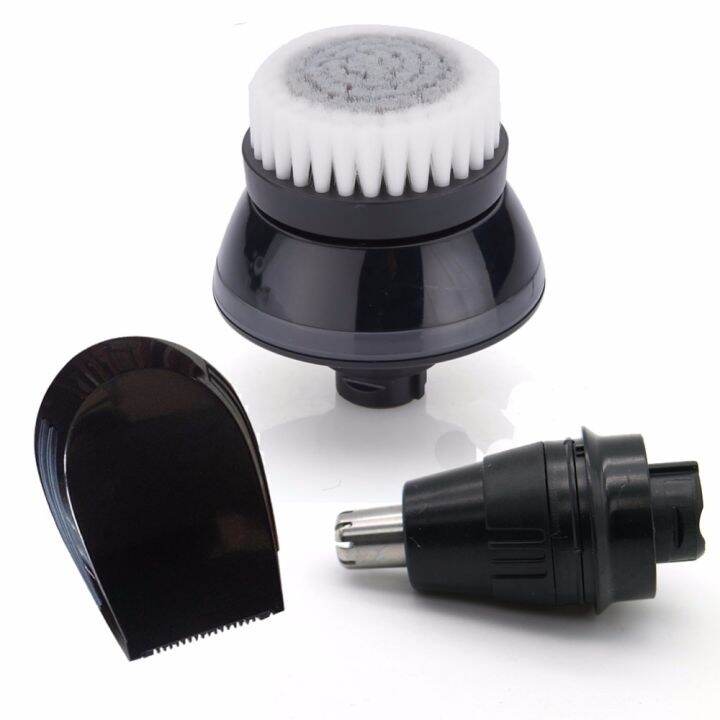 Replacement Face Cleaning Brush+Sideburn Trimmer+Nose Trimmer Head For