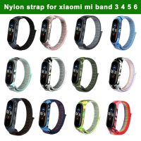 สายนาฬิกาสำหรับนาฬิกาข้อมืออัจฉริยะ Mi Band 3 4 5 6ระบายอากาศได้ดีทำจากไนลอนระบายอากาศได้ดีสายรัดข้อมือลายพราง Band6 Band5 Band4 Band3