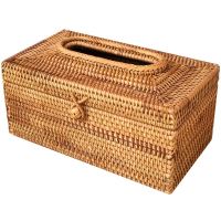 Paper Rack Rattan Tissue Box Elegant Home Decoration Handmade Desktop Tissue Container Napkin Storage Case