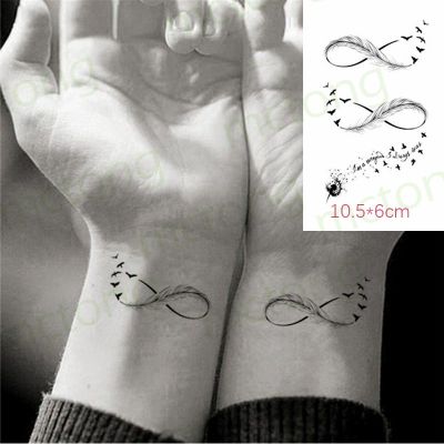 hot！【DT】▬  Feather 8 Element Pattern Temporary Sticker Fake Tattoos for Men Makeup Stickers