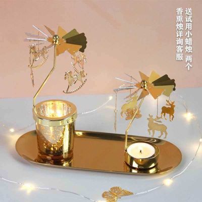Romantic rotating candlestick notable girl heart ins scented candles festival to send girls creative dream