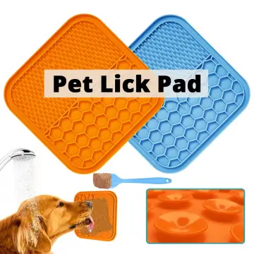 Silicone licking pad Pet Dog Lick Pad Bath Peanut Butter Slow Eating  Licking Feeder Cats Lickmat Feeding Dog Lick Mat New