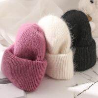 【cw】 2022 Fashion Skullies BeaniesFurHats for WomenAngoraWarm Woolen Knitted Hats Ladies Female Bonnet 【hot】