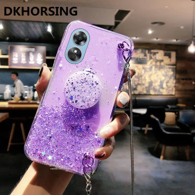 DKHORSING เคสโทรศัพท์นิ่มแฟชั่น OPPO A78 5G,เคสโทรศัพท์มือถือ TPU 2023 A78 Oppo หรูหราฝาหลังซิลิโคนพร้อมสายคล้องโลหะ