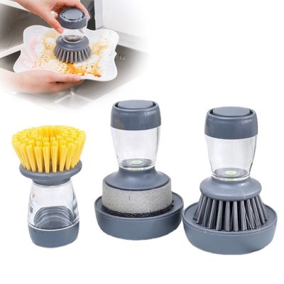 【CC】 Dish Cleaning Brushe Washing Dispenser Refillable Pans Cups Bread Bowl Scrubber Goods Accessories Gadgets