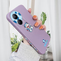 เคสโทรศัพท์ PMP สำหรับ Realme 10 Realme 10 4G เคส C33 Realme รูปการ์ตูนรูปแมวอะนิเมะเคสโทรศัพท์ดีไซน์ด้านข้างลายขอบสี่เหลี่ยมปลอกซิลิโคนน้ำเคสกล้องคลุมทั้งหมด