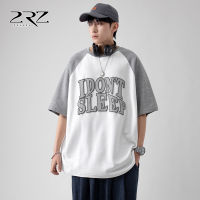 2Rz Mens Summer New Mens Short-Sleeved T-Shirt Mens And Womens Same Hong Kong Style Casual Loose American Suede Letters