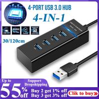 [HOT HAIXWLXKWW 589] 4พอร์ต USB 3.0 Splitter Hub ปลั๊กอะแดปเตอร์ความเร็วสูงและตัวขยายสำหรับแล็ปท็อปเดสก์ท็อป