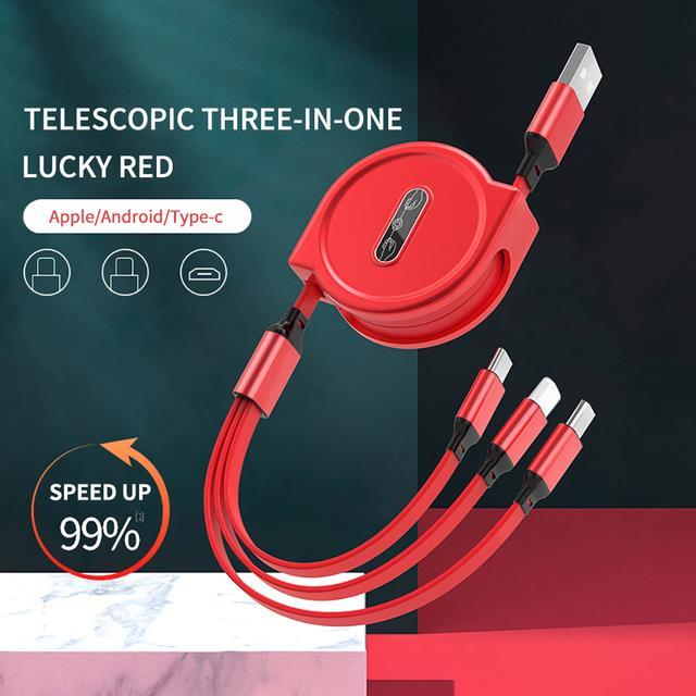 a-lovable-telescopic-one-to-three-data-lines-อุปกรณ์เสริมสำหรับ-iphone-iphone-chargingxiaomi
