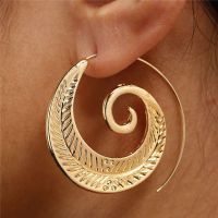 【YF】ﺴ♟  Metal Big Swirl Earrings Punk Statement Hollow Hoop for Color Ethnic Jewelry Wholesale