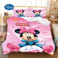 Disney Cartoon Bedding Set Mickey Minnie Duvet Cover Queen King Size White Soft Home Textile Student Child Couple Bed Set