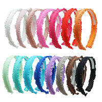 15 pcs Kids Plain Headbands For Girls 2.5cm Ruffles Hair Hoop Headwear Hair Accessory Hairbands with Teeth Children Head Hoop