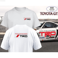 2023 NEW Street Fashion Racing Sports T-shirt [white/gray] [trd Racing/trd Toyota Sports] Crew Neck fashion