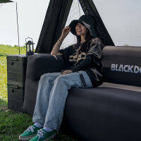 Black Camping Series โซฟาเป่าลมคู่กลางแจ้ง, ปิกนิกตั้งแคมป์กลางแจ้งแบบพกพา, เตียงลม, เตียงเป่าลมขี้เกียจ OT0161