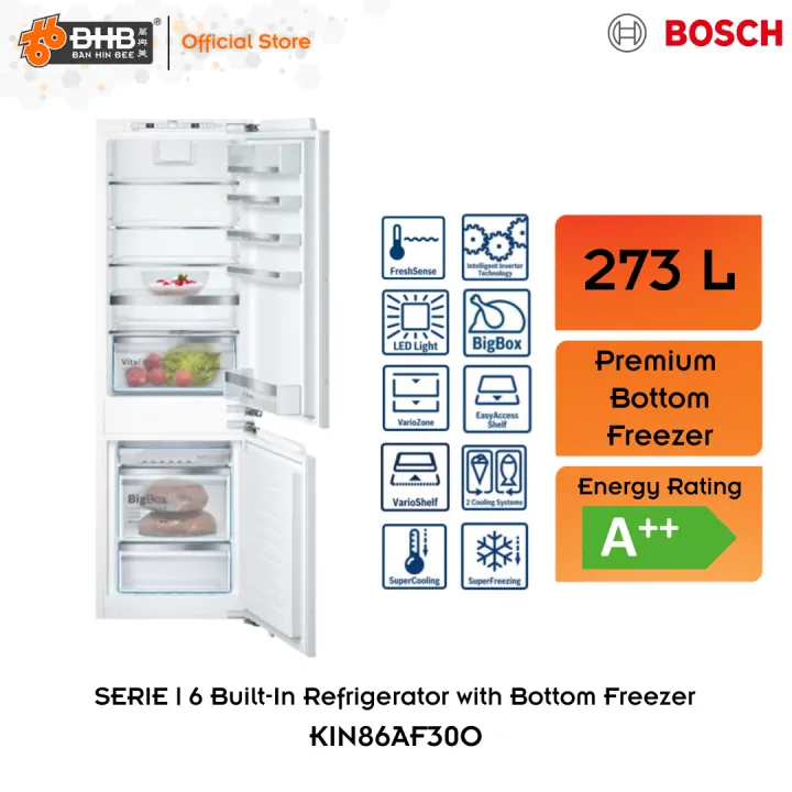 Bosch BuiltIn Refrigerator Integrated KIN86AF30O Series 6 273Litres