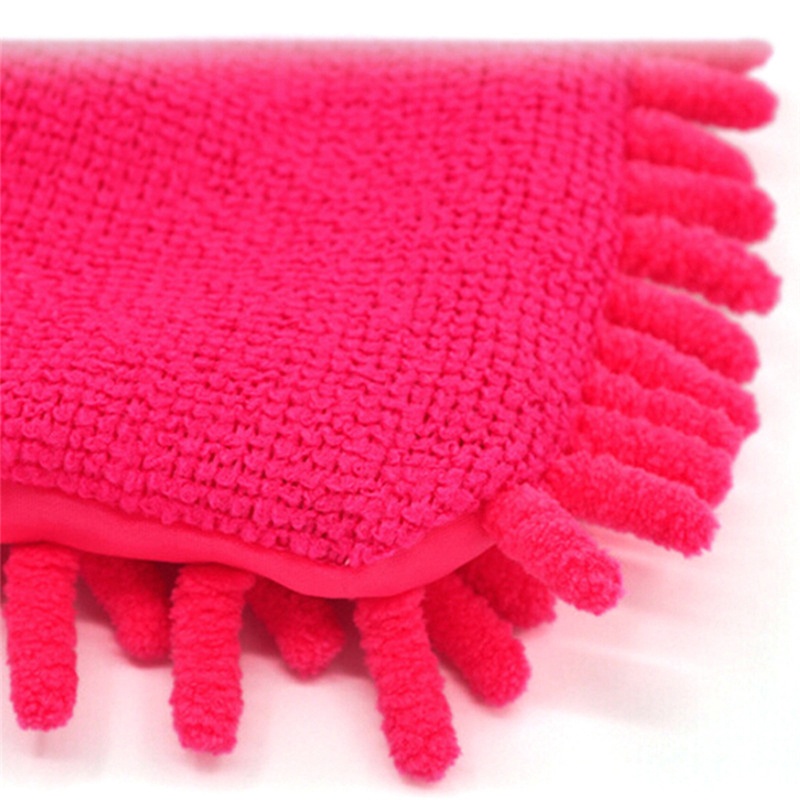 Fkend Good Auto Care 2 in 1 Ultrafine Fiber Chenille Microfiber Car Wash Glove Mitt Soft Mesh backing no scratch for Car Wash and Cleaning