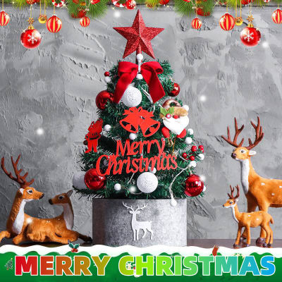 MZD【Merry Christmas 】60Cm Desktop Christmas Tree Glowing Santa Claus Shopping Mall Window Christmas Decorations