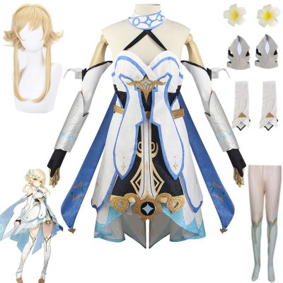 Genshin Impact Lumine Cosplay Costume Dress Suit Outfits Women Halloween Carnival Party Clothes Game