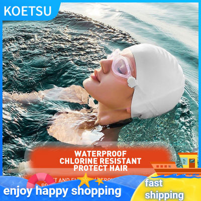 KOETSU COD 👒หมวกว่ายน้ำ🏊, หมวกว่ายน้ำกันแดดสําหรับเด็ก, ซิลิโคน, หมวกว่ายน้ำกันน้ำ, รุ่นแบบผู้หญิงใหญ่, หมวกว่ายน้ำบวกขนาด, เหมาะสําหรับเส้นรอบวงศีรษะขนาดใหญ่, สีดํา สีชมพู สีขาว สีฟ้า