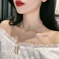 [Free ship] New and choker femininity net red design ins niche pearl multi-layer pendant necklace