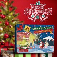 24pcs Christmas Countdown Calendar Mochi Animals Christmas Blind Box Christmas Gift Toys Christmas Kneading Calendar Cute