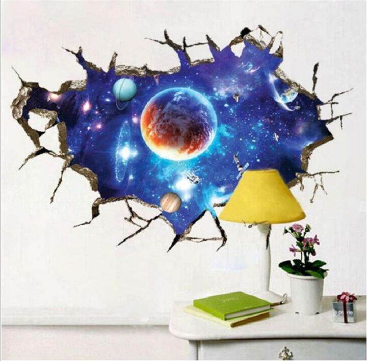 3d-wall-sticker-3d-star-star-star-decal-3d-dynamic-wall-sticker-3d-wall-sticker-3d-broken-wall-space-planet-sticker-bedroom-sticker-living-room-sticker-ceiling-decoration-sticker-home-decoration-stick