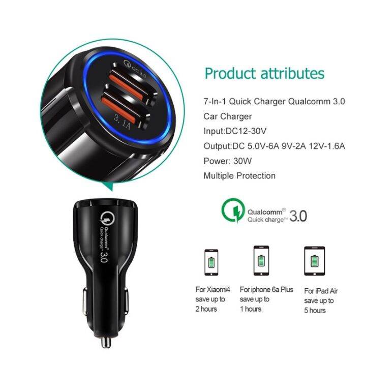 worth-buy-dhakamall-quick-charge-3-0-car-charger-สำหรับโทรศัพท์มือถือ-dual-usb-car-charger-qualcomm-qc-3-0-fast-charging-adapter-mini-usb-car-charger