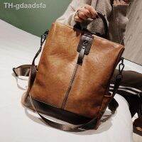 ㍿ Fashion Leather Multifunction Leatherett Backpacks Female Big Bookbag Sac A Dos mochila