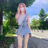 COD jfdss Denim Overalls Shorts Wide-Leg Pants Hot Summer 2022 Frayed Loose a-Line ins Trendy